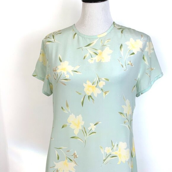 Vintage 100% Silk Maxi Floral Romantic Cottagecore Dress By Rena Rowan Sz 14P - Picture 2 of 16